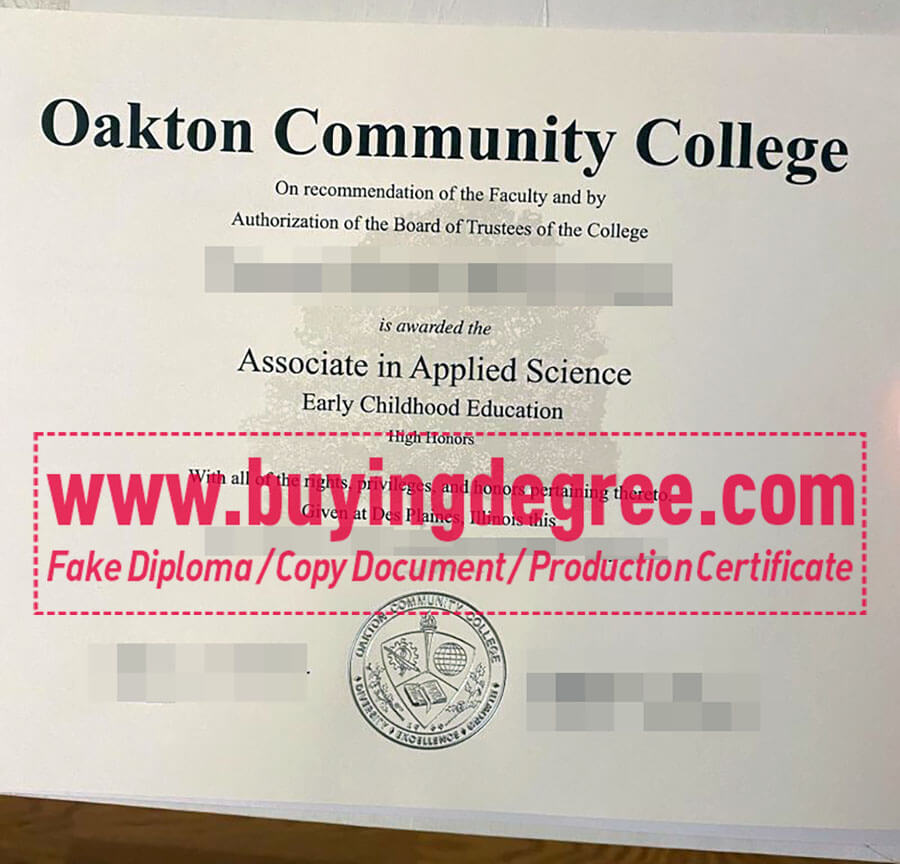 Buy a fake Oakton Community College diploma
