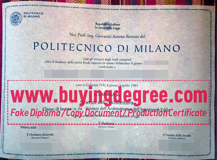 Polytechnic University of Milan degree