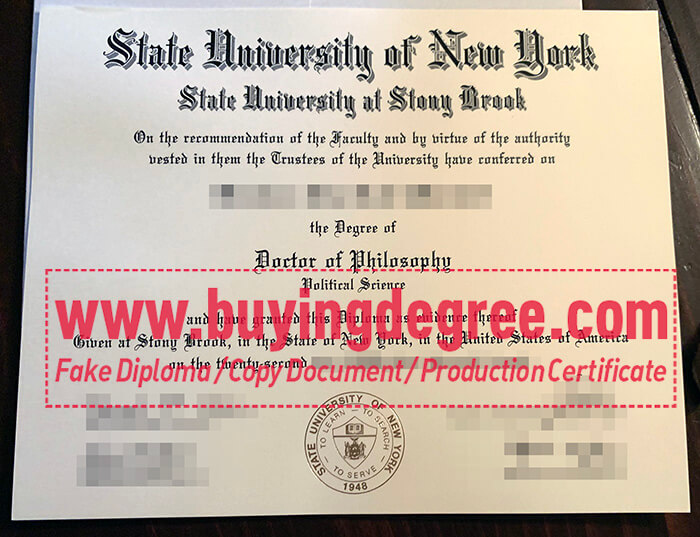Stony Brook University Degree Certificate