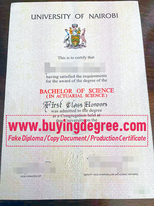 Buying a fake degree certificate from University of Nairobi
