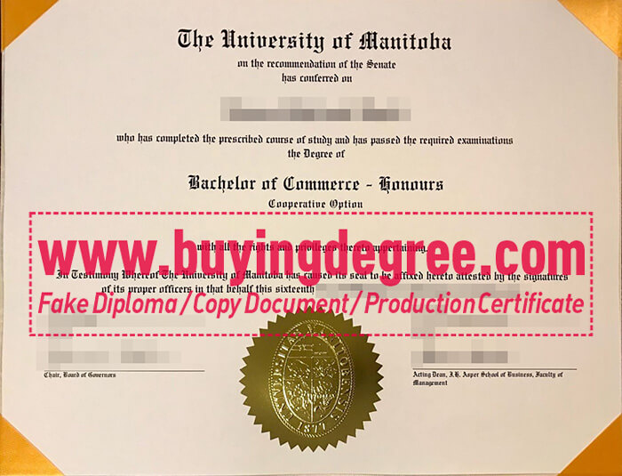 Purchasing the University of Manitoba degree