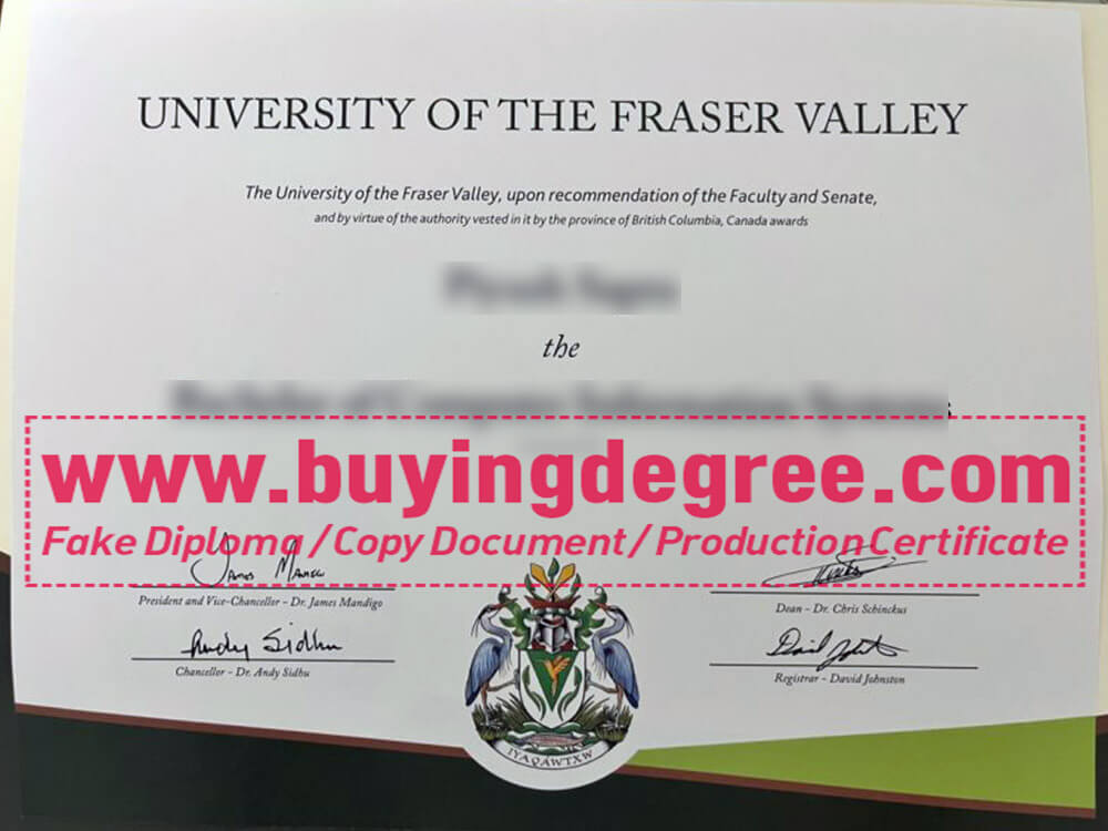 Make A University of the Fraser Valley Degree, fake UFV diploma
