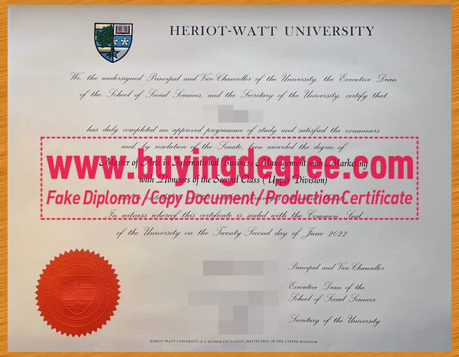 Can I get a fake Heriot-Watt University diploma certificate?