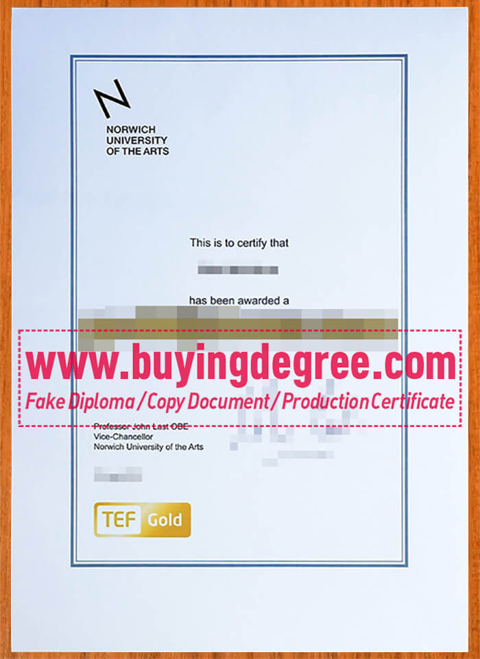 Purchase a fake Norwich University of the Arts diploma
