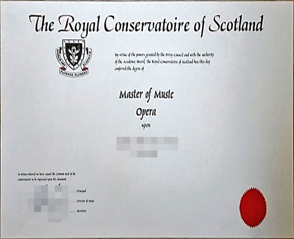 Get a fake degree from The Royal Conservatoire of Scotland