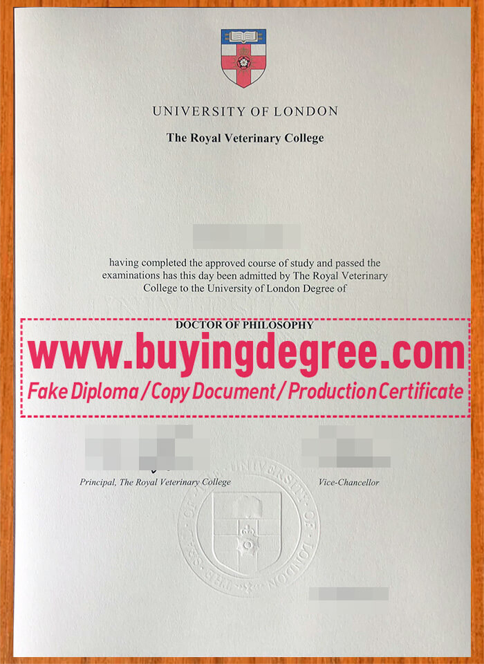 Apply a fake degree from The Royal Veterinary College in London