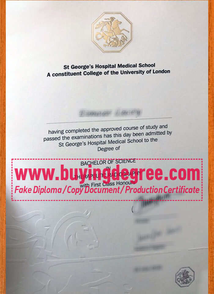 Order a fake St George's, University of London diploma in UK