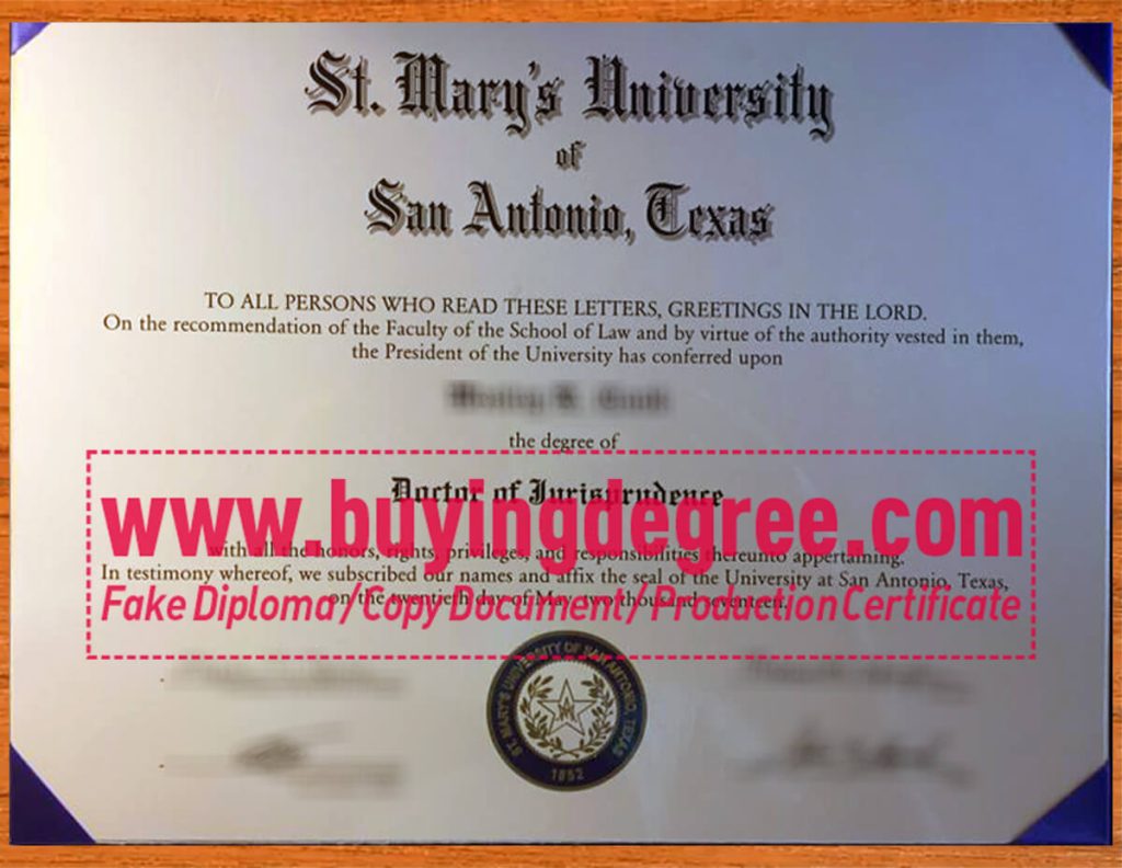 Buy a St. Mary's University, Texas fake diploma in USA