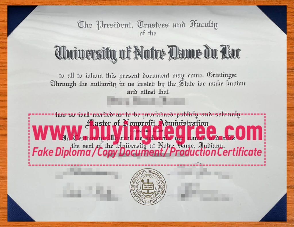 Buying a fake University of Notre Dame Diploma