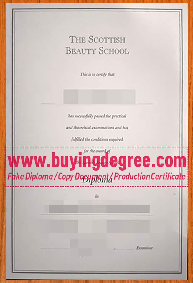 Obtain a fake Scottish beauty school certificate
