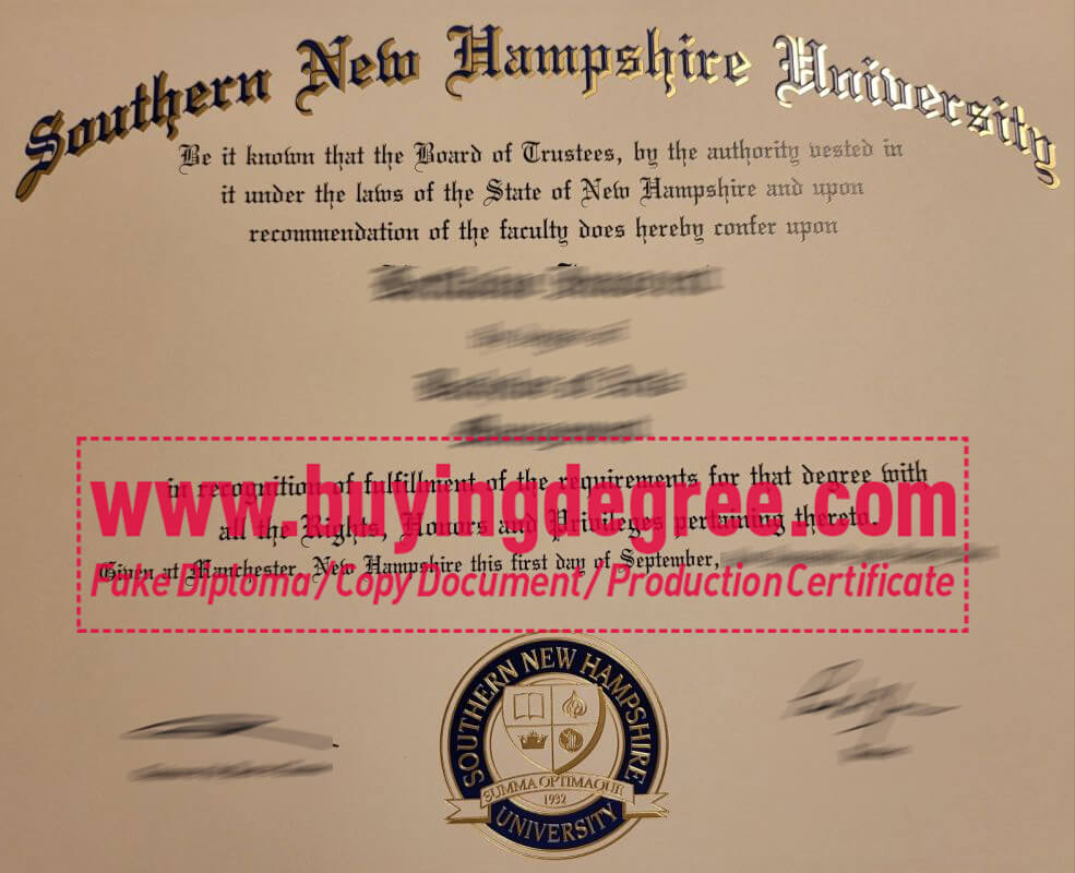 Get a fake Southern New Hampshire University diploma