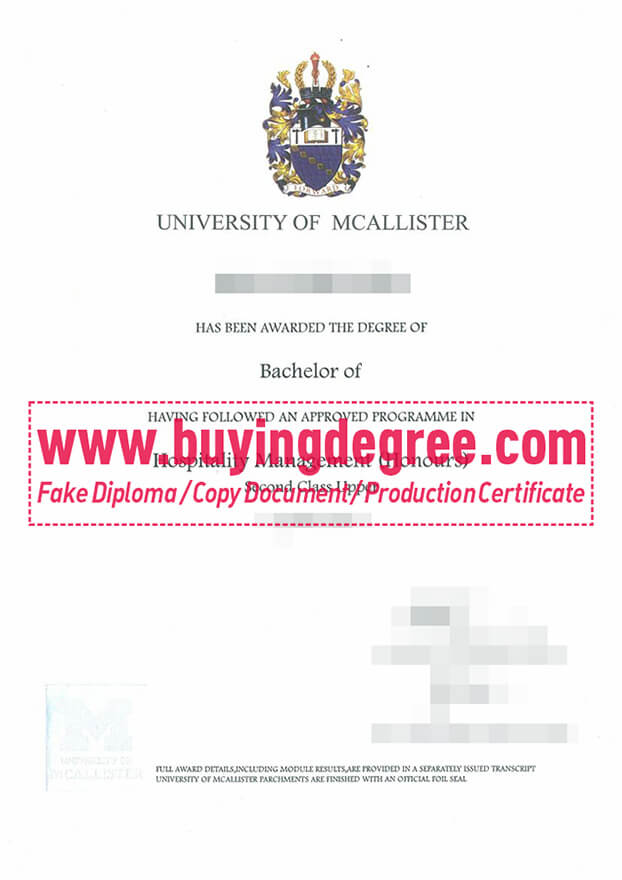 Order a fake University of McAllister diploma