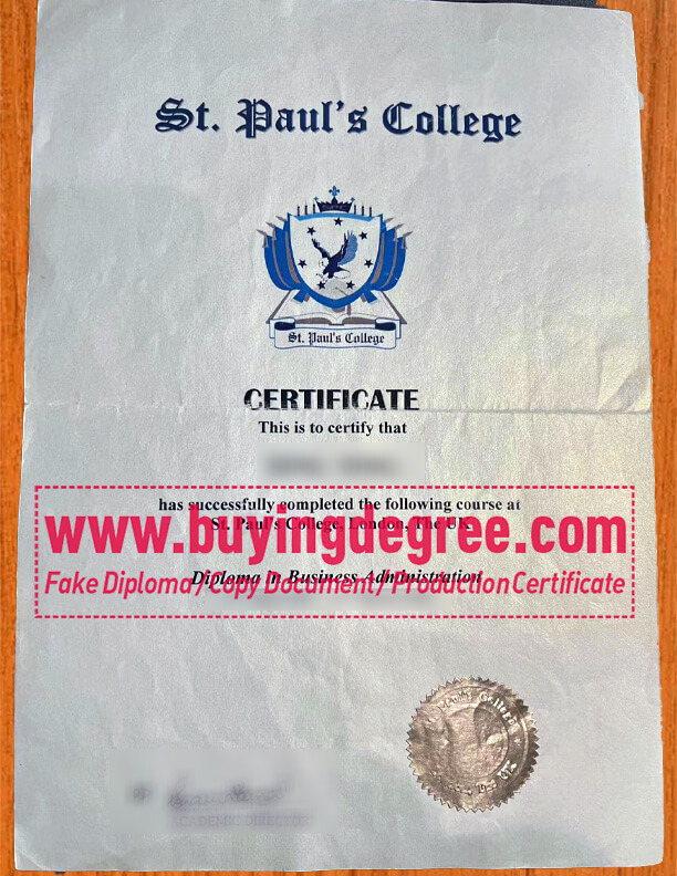 Buy a Certificate of Enrollment and Attendance at St. Paul's College