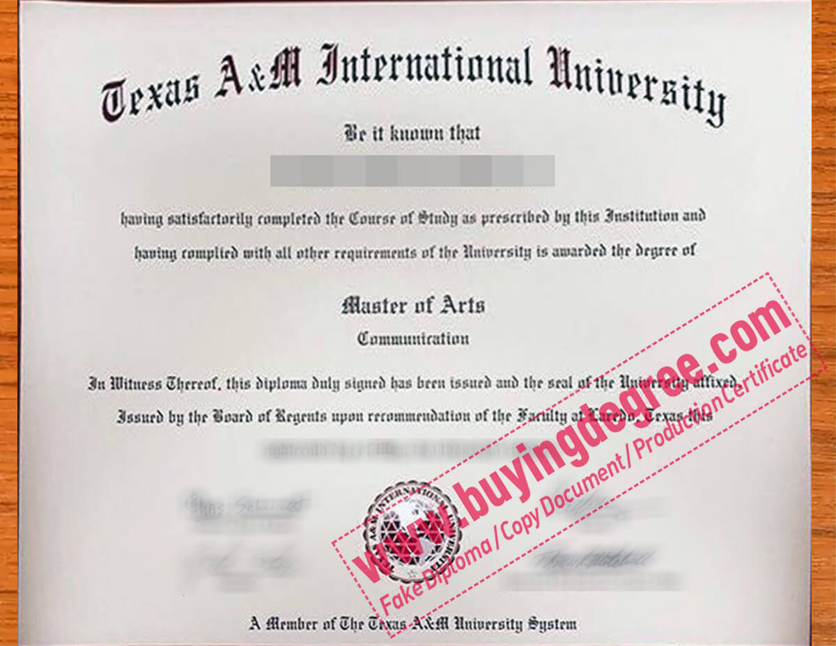 Make fake Texas A&M International University Diploma, fake TAMIU degree