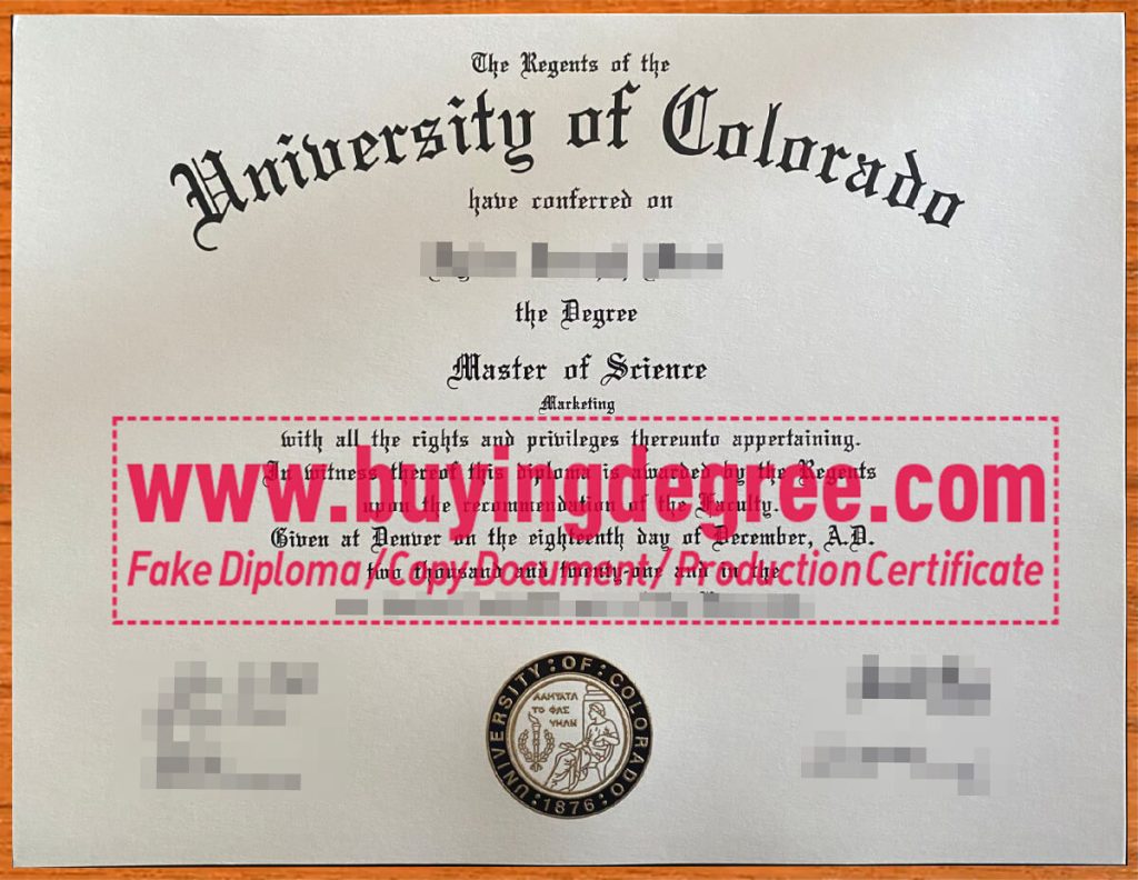 buy University of Colorado Boulder fake diploma