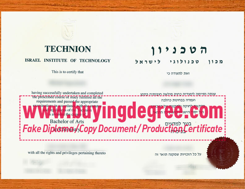 Technion – Israel Institute of Technology diploma