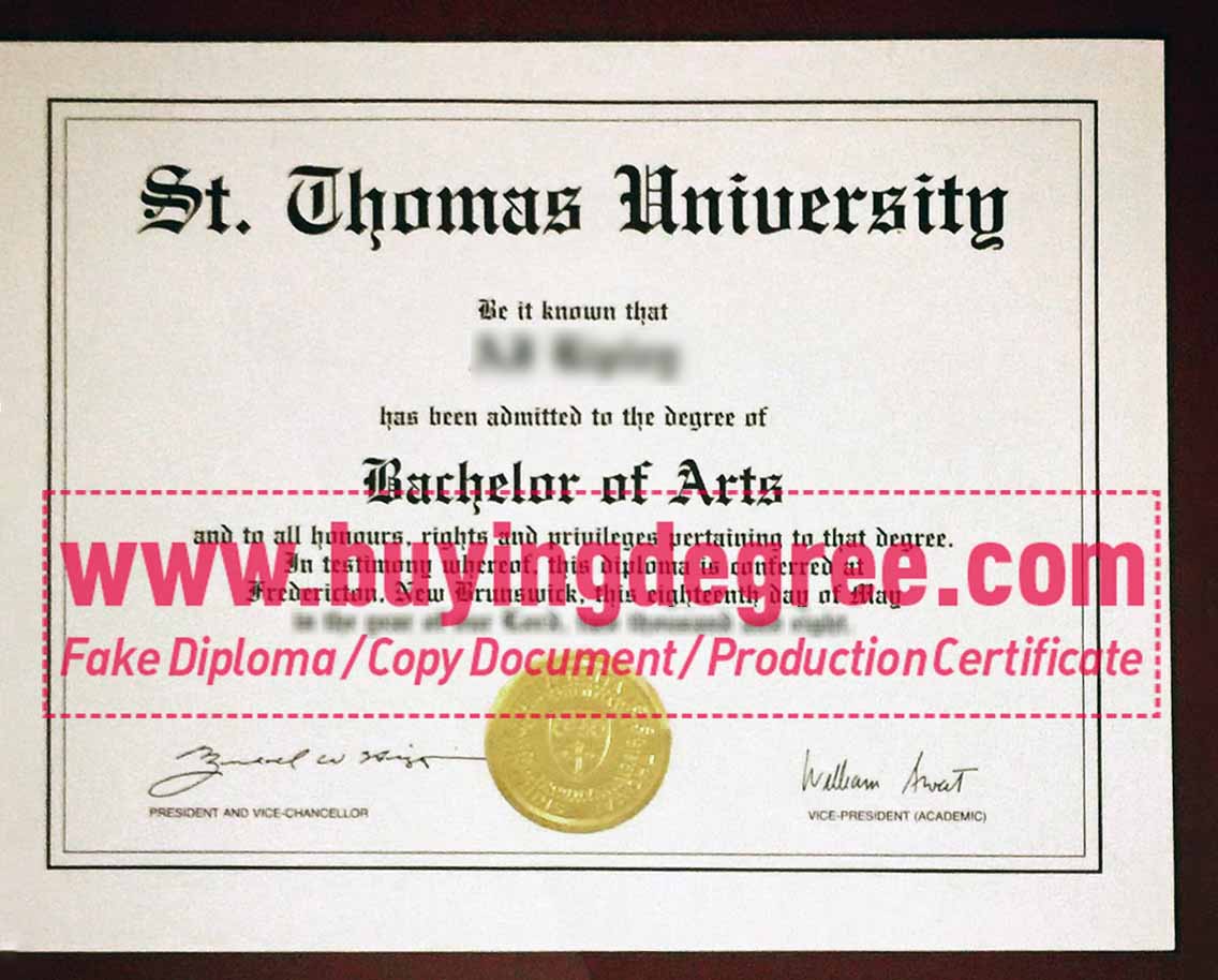 Purchase a fake St. Thomas University degree in Canada
