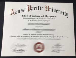 Customize a fake Azusa Pacific University diploma