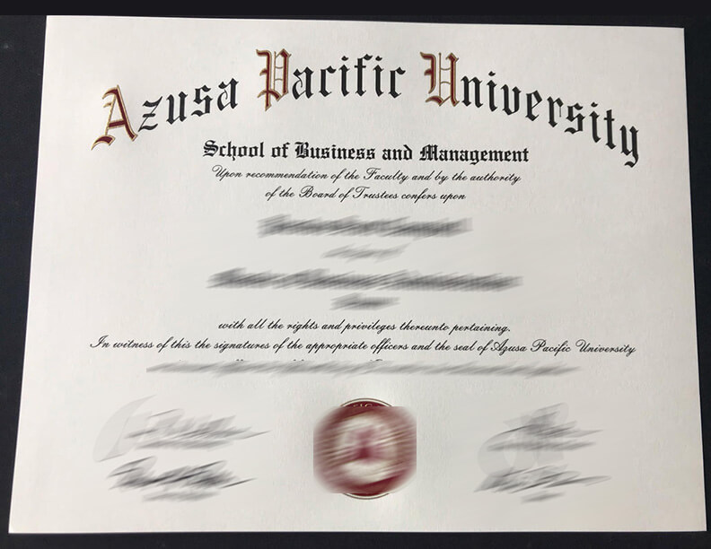 Customize a fake Azusa Pacific University diploma to boost salary