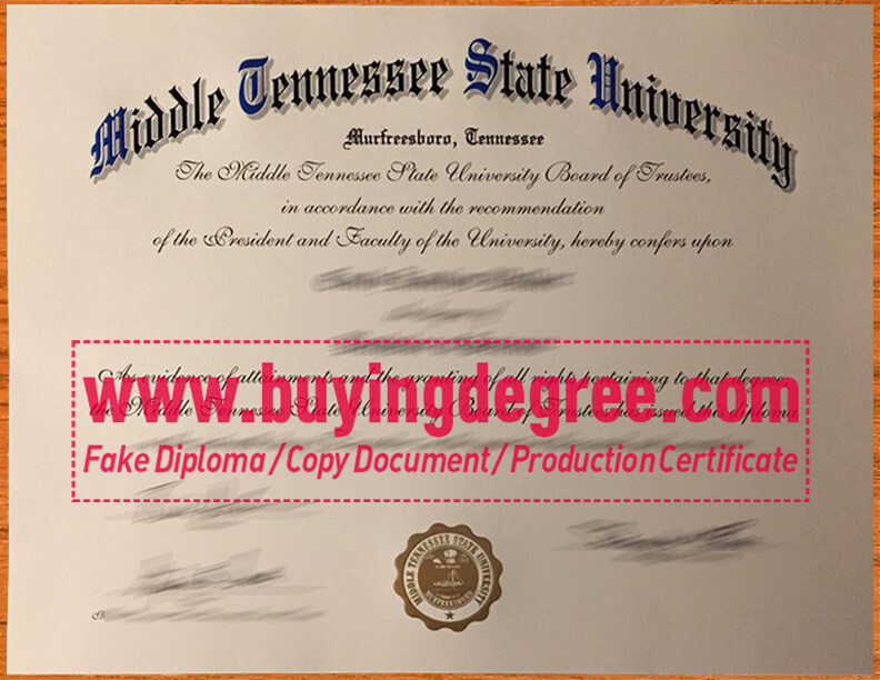 Get a Middle Tennessee State University diploma, fake MTSU degree