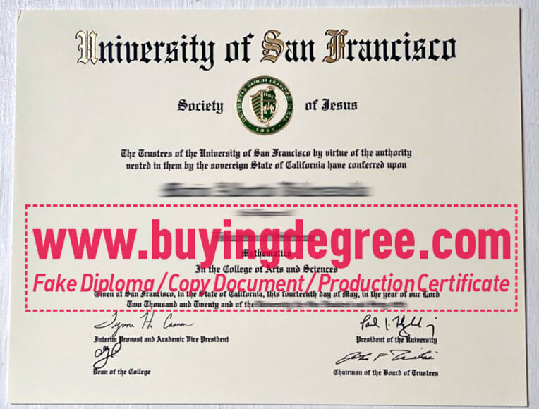 Buy a fake University of San Francisco diploma in USA