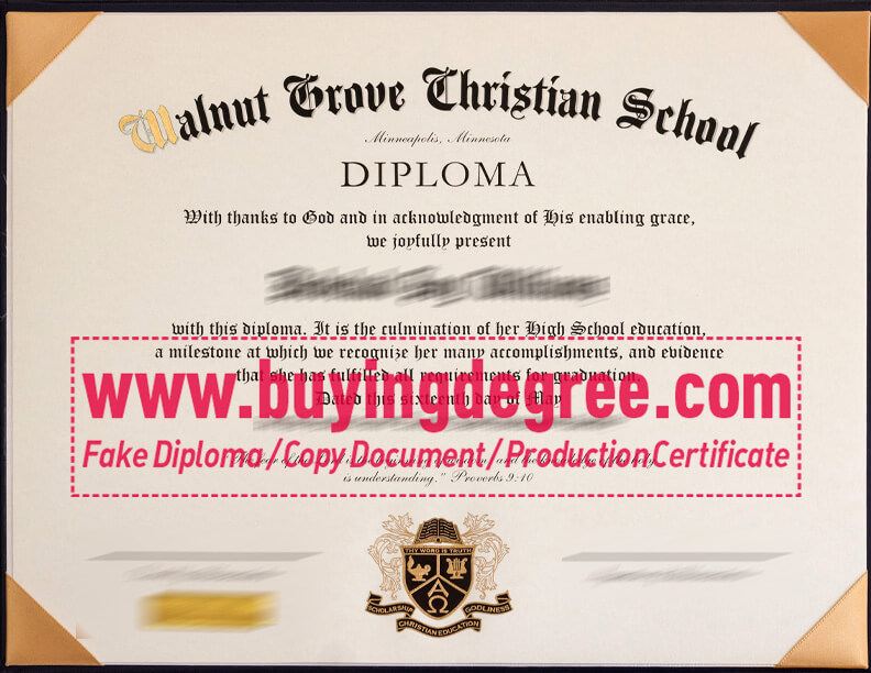 Earn a Walnut Grove Christian School fake Diploma