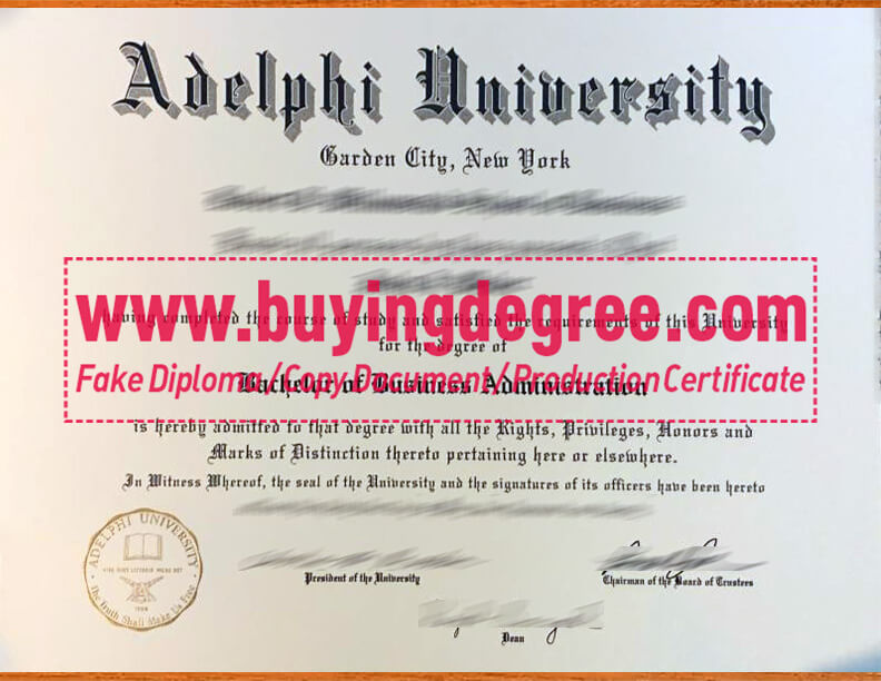 Fake Adelphi University Degree Sample, Fake Bachelor Degree