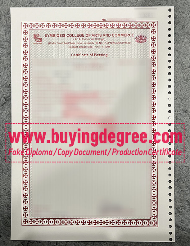 Buy Fake Symbiosis College of Arts & Commerce certificate  For Cheap?