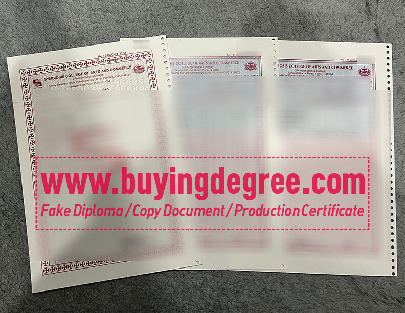 Buy Fake Symbiosis College of Arts & Commerce certificaet and transcript online