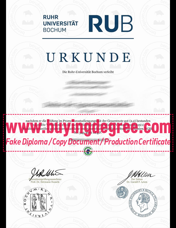 Buy a fake Ruhr-Universität Bochum diploma for job