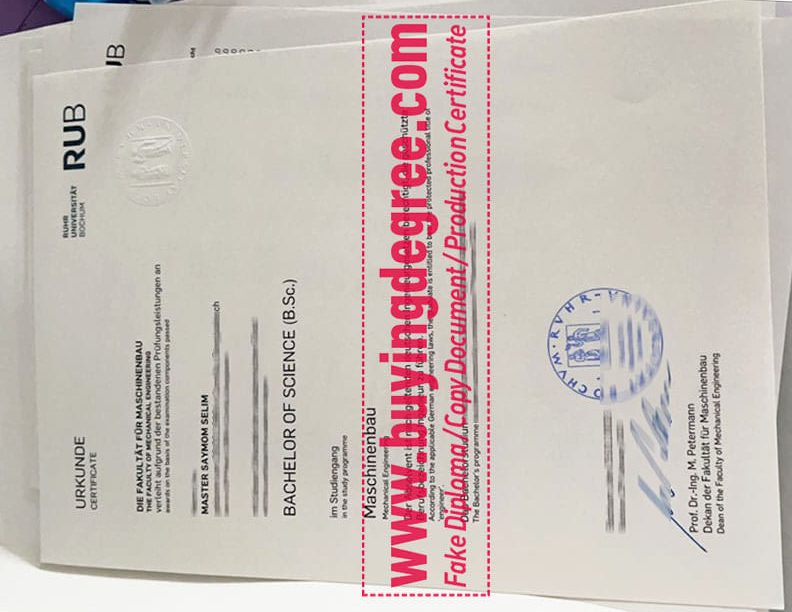 fake Ruhr-Universität Bochum diploma