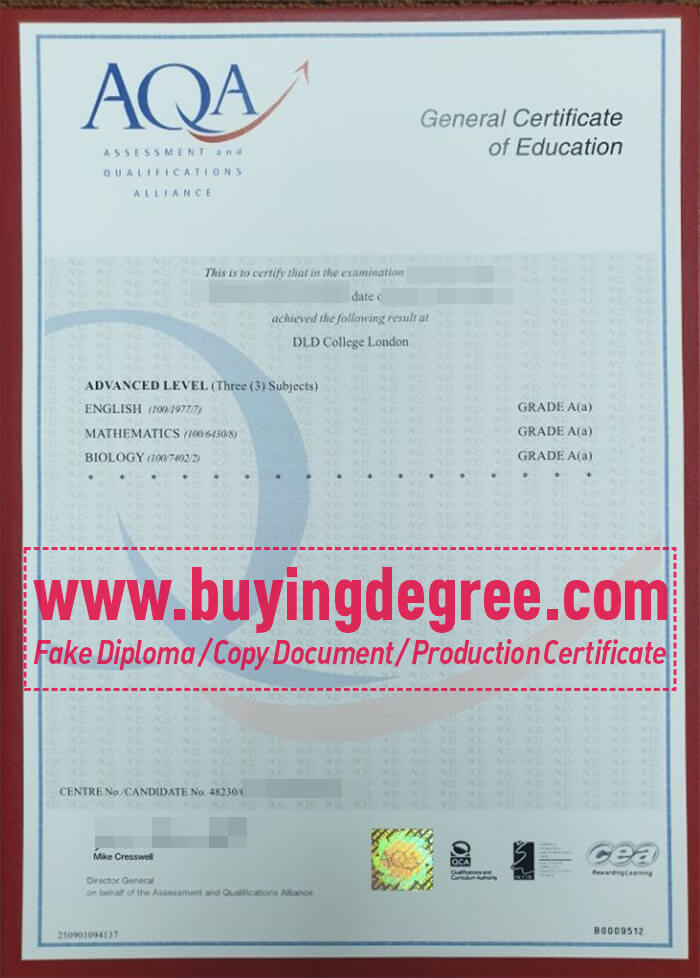 Fastest ways to buy an AQA GCE fake certificate online