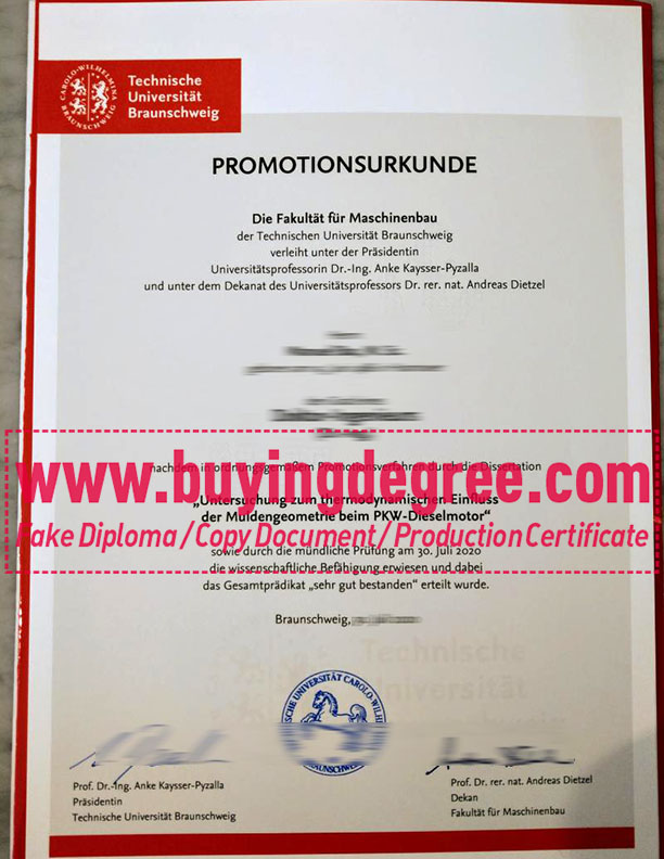 Create a Technical University of Braunschweig fake diploma online