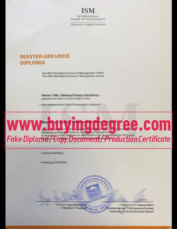 Get a fake diploma from International School of Management