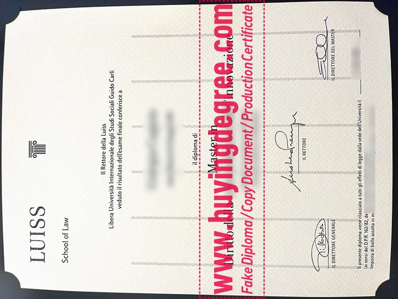 Luiss Guido Carli Fake Diploma