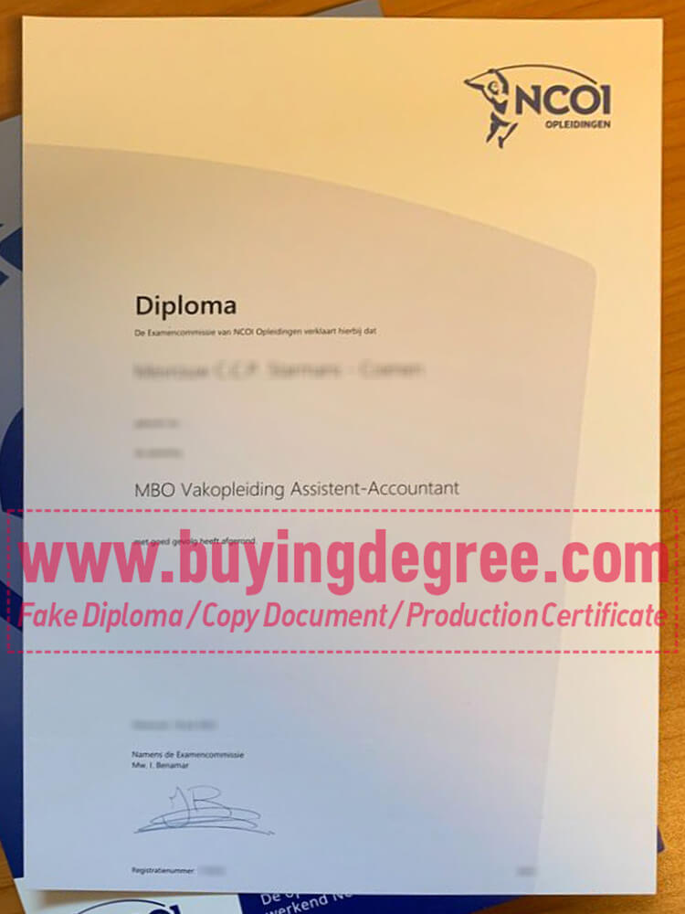 What does creating a fake MBO diploma from NCOI do?
