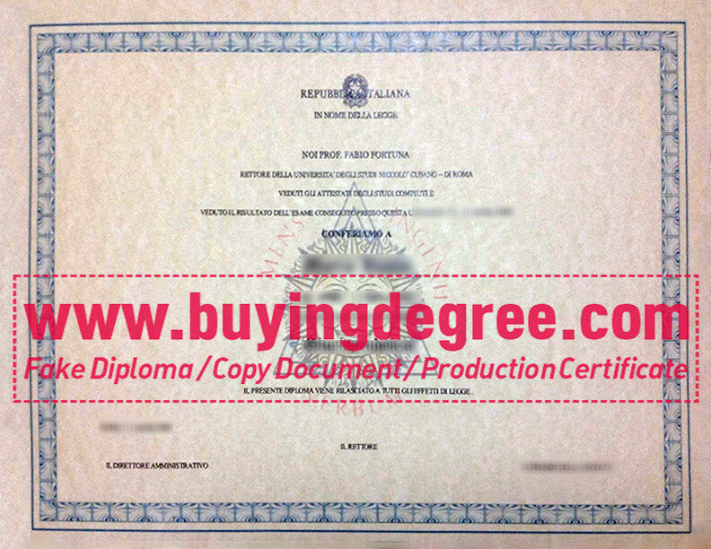buying a fake UNICUSANO diploma in Italy