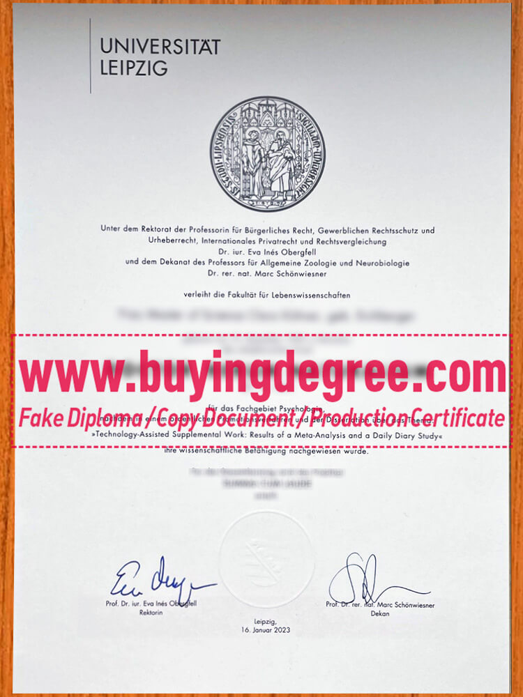 How to quickly customize a Leipzig University fake diploma
