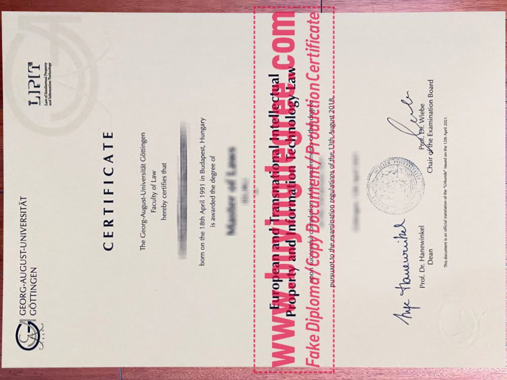 creating a University of Göttingen fake diploma