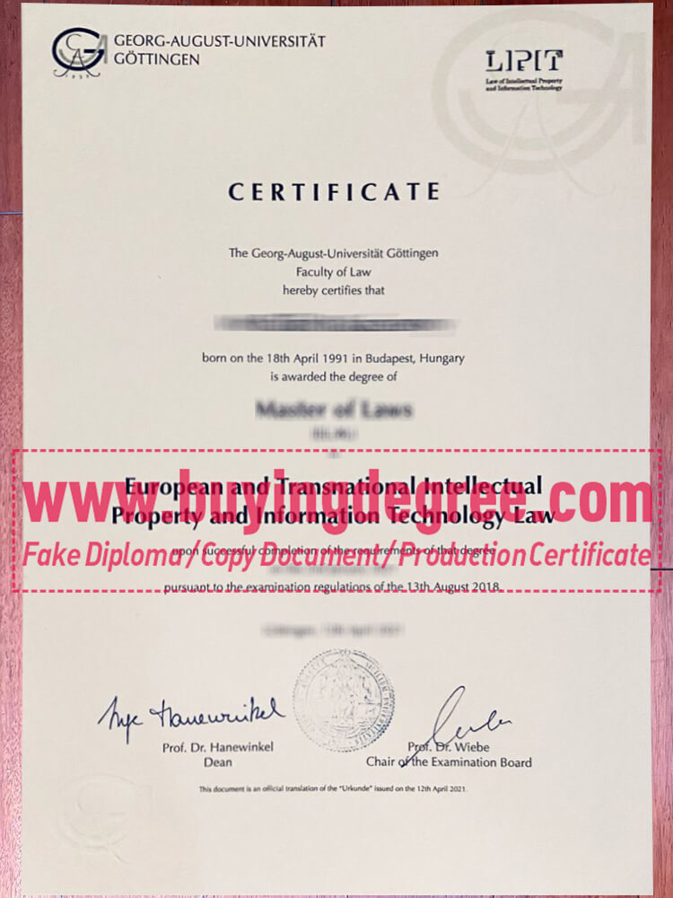 The necessity of creating a University of Göttingen fake diploma