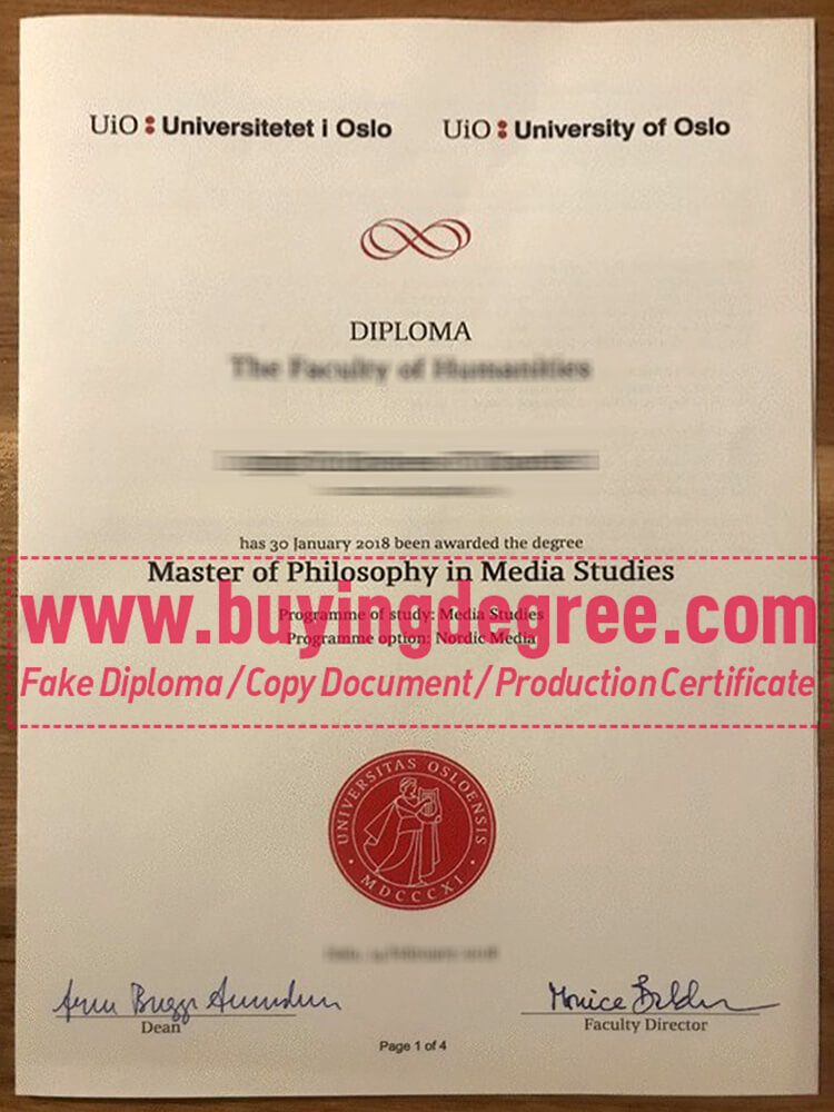 buy a fake University of Oslo degree in Norway