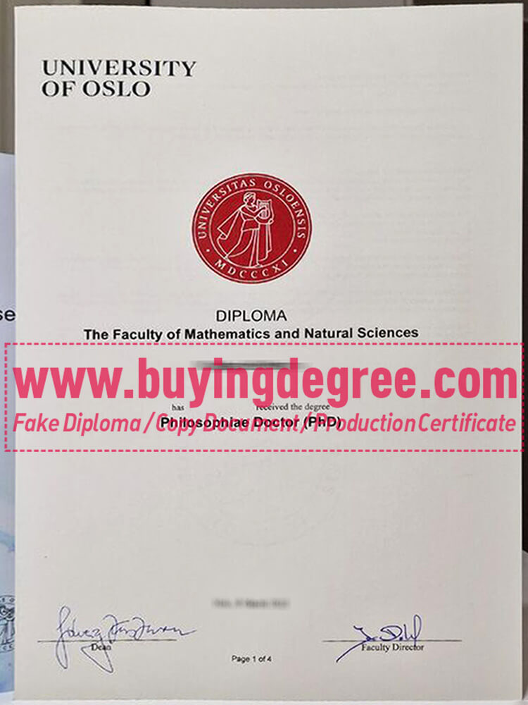 Order a fake University of Oslo diploma in Norway for high income