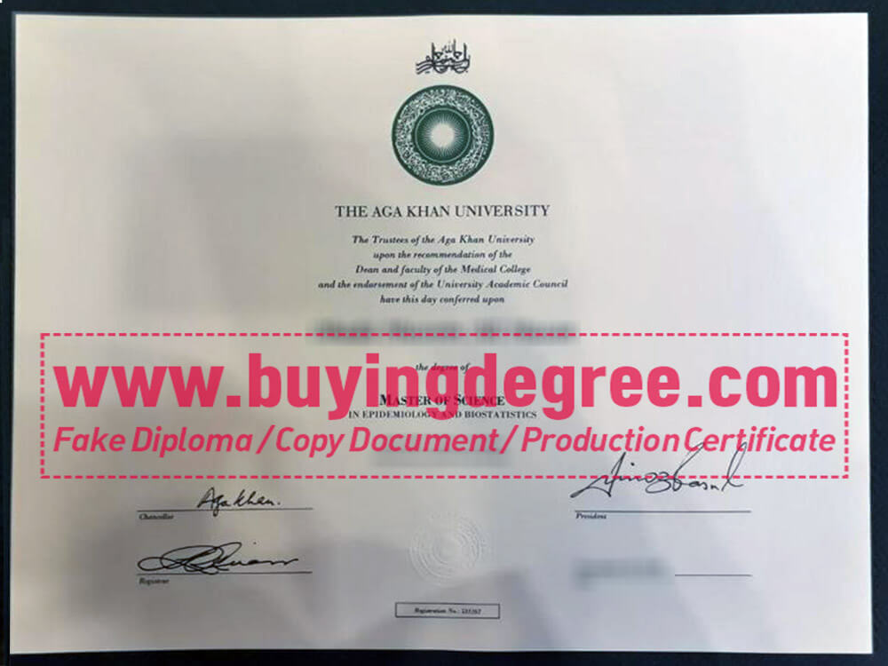 Buy a fake diploma from Aga Khan University in Pakistan