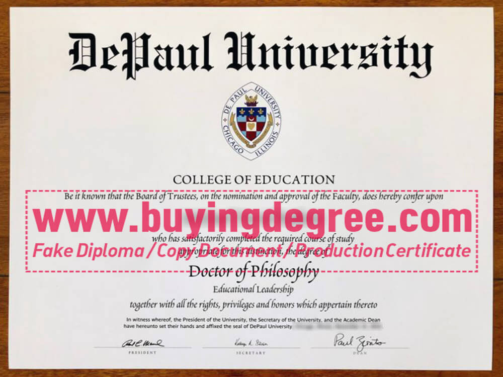 Get a Depaul University fake diploma in USA at a low price