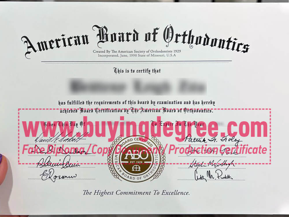 How to Buy an American Board of Orthodontics certificate, fake ABO certification