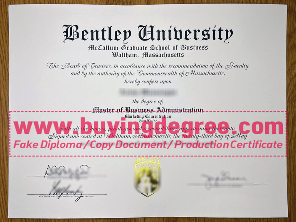 buy a Bentley University fake MBA degree online