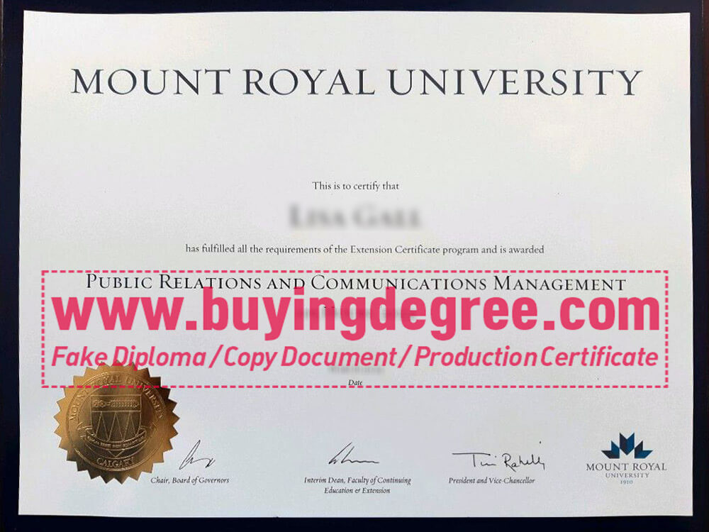 How to get a fake Mount Royal University fake degree
