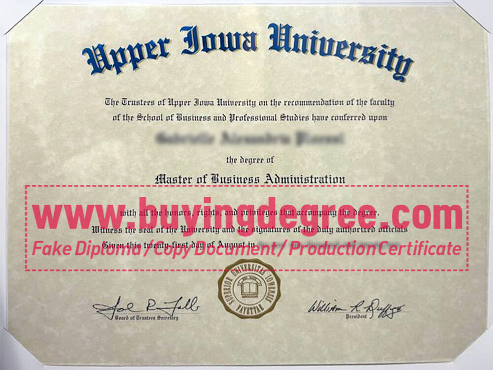 fake Upper Iowa University diploma certificate in USA