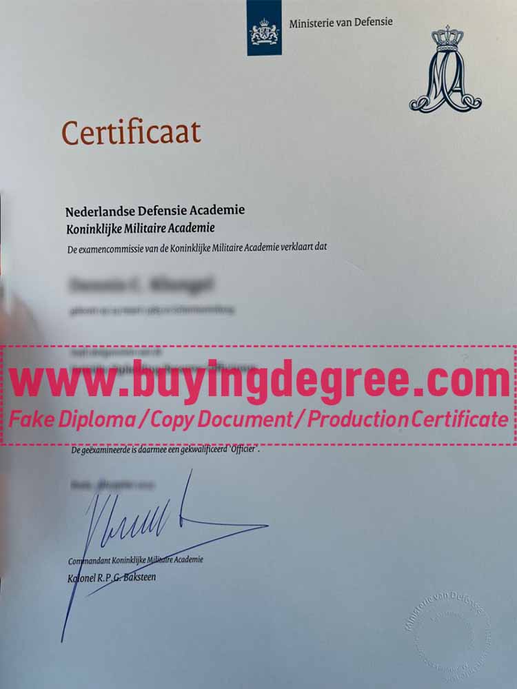 How to get a fake diploma from Koninklijke Militaire Academie?