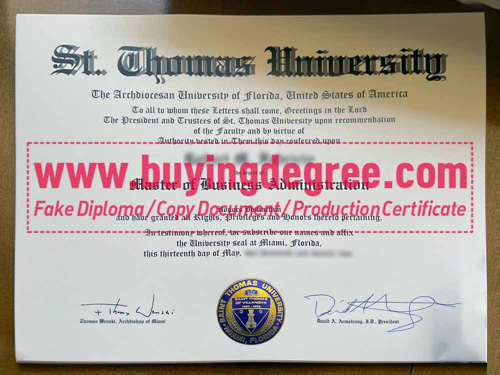 Buy a St. Thomas University Florida fake diploma quickly